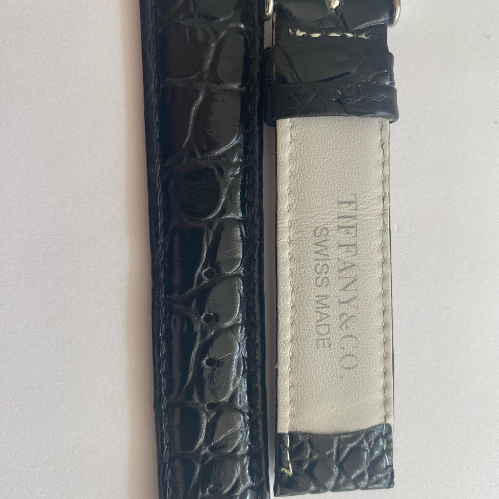 Tiffany Co Black Crocodile Leather Strap